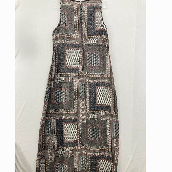 Junarose size 14 Multicolor Patchwork Boho Print Maxi Dress Feminine Vacation - Picture 10 of 11